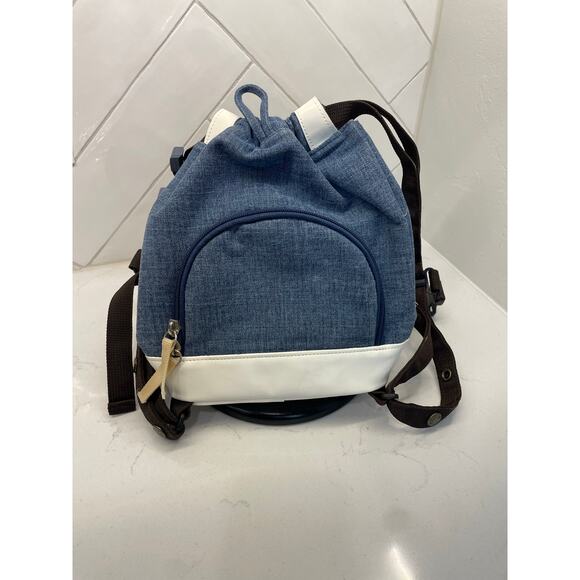 Play Jello Korean Boutique Denim Bunny Backpack White Bottom 12"x7"x6" - Picture 2 of 14